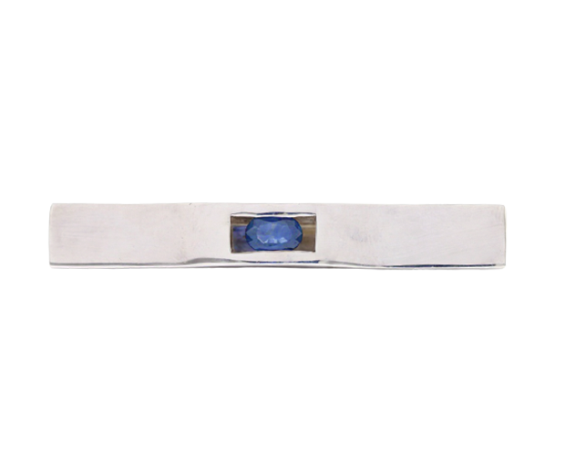 STERLING SILVER TIEPIN SET WITH 01 BLUE SAPPHIRE
